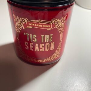 Tis the season Bath and body Works single wick mason jar candle, discontinued